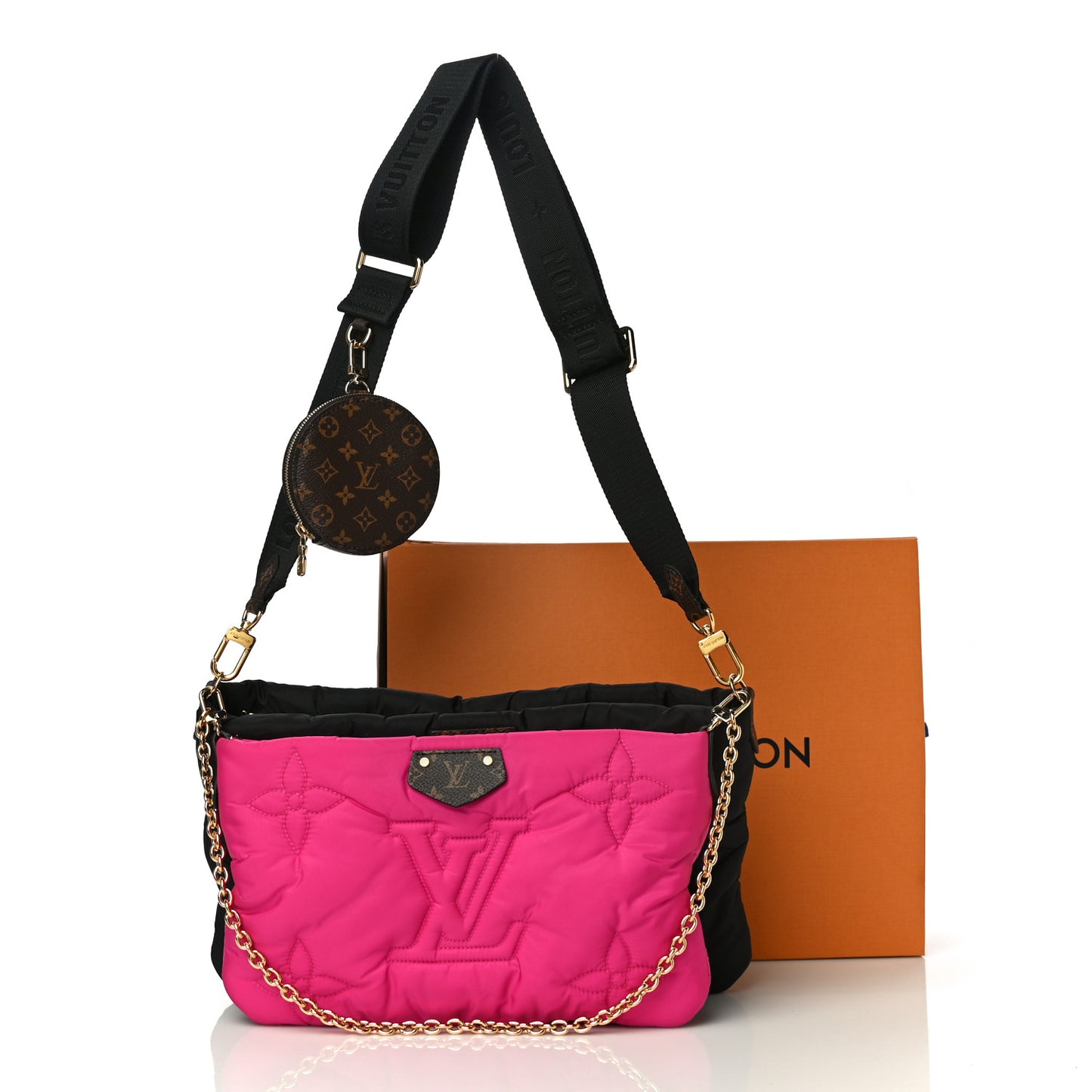 Econyl Monogram Pillow Maxi Multi Pochette Accessories Black Fuchsia
