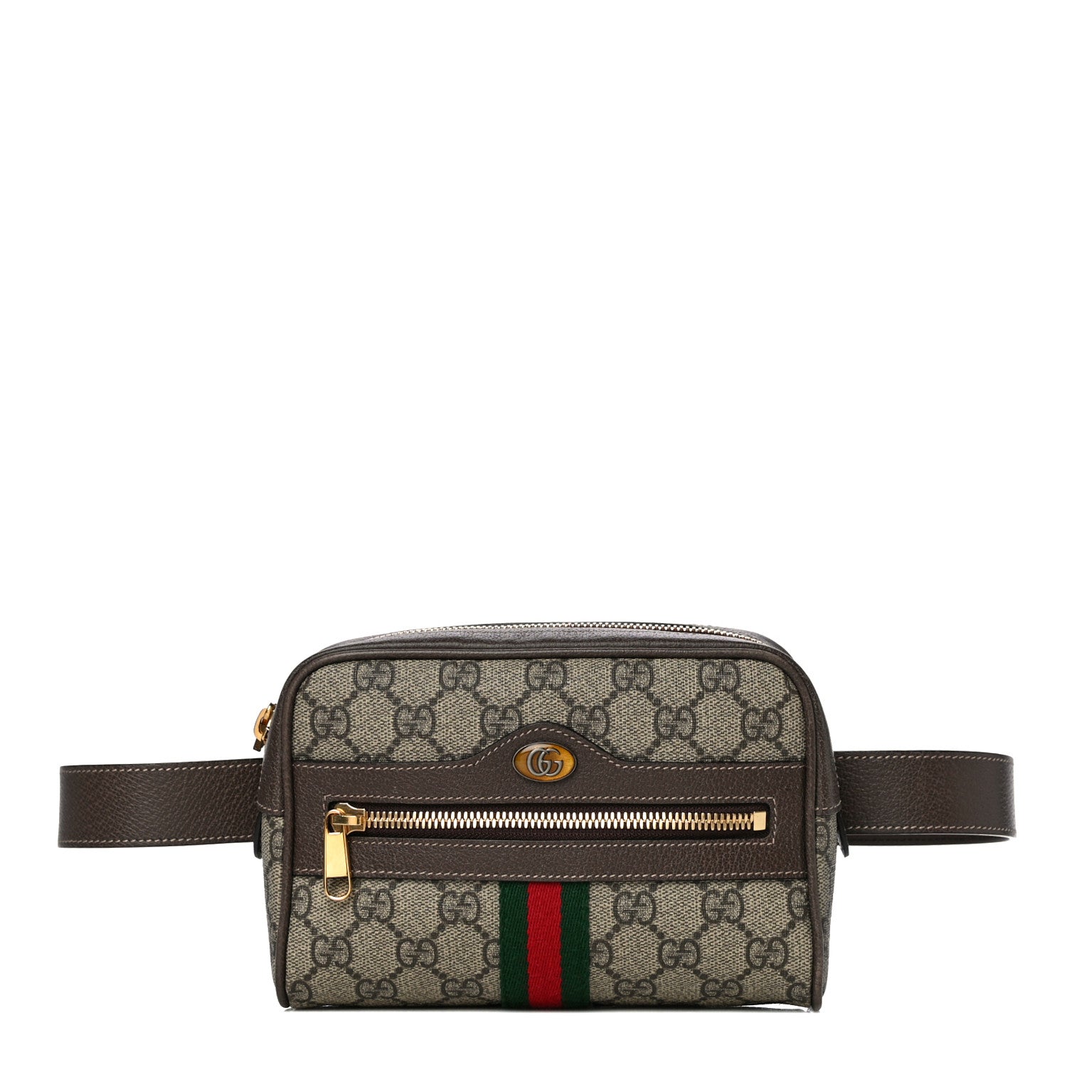 Gucci GG Supreme Monogram Web Small Ophidia Belt Bag 85 34 Dark Brown 1 of 10