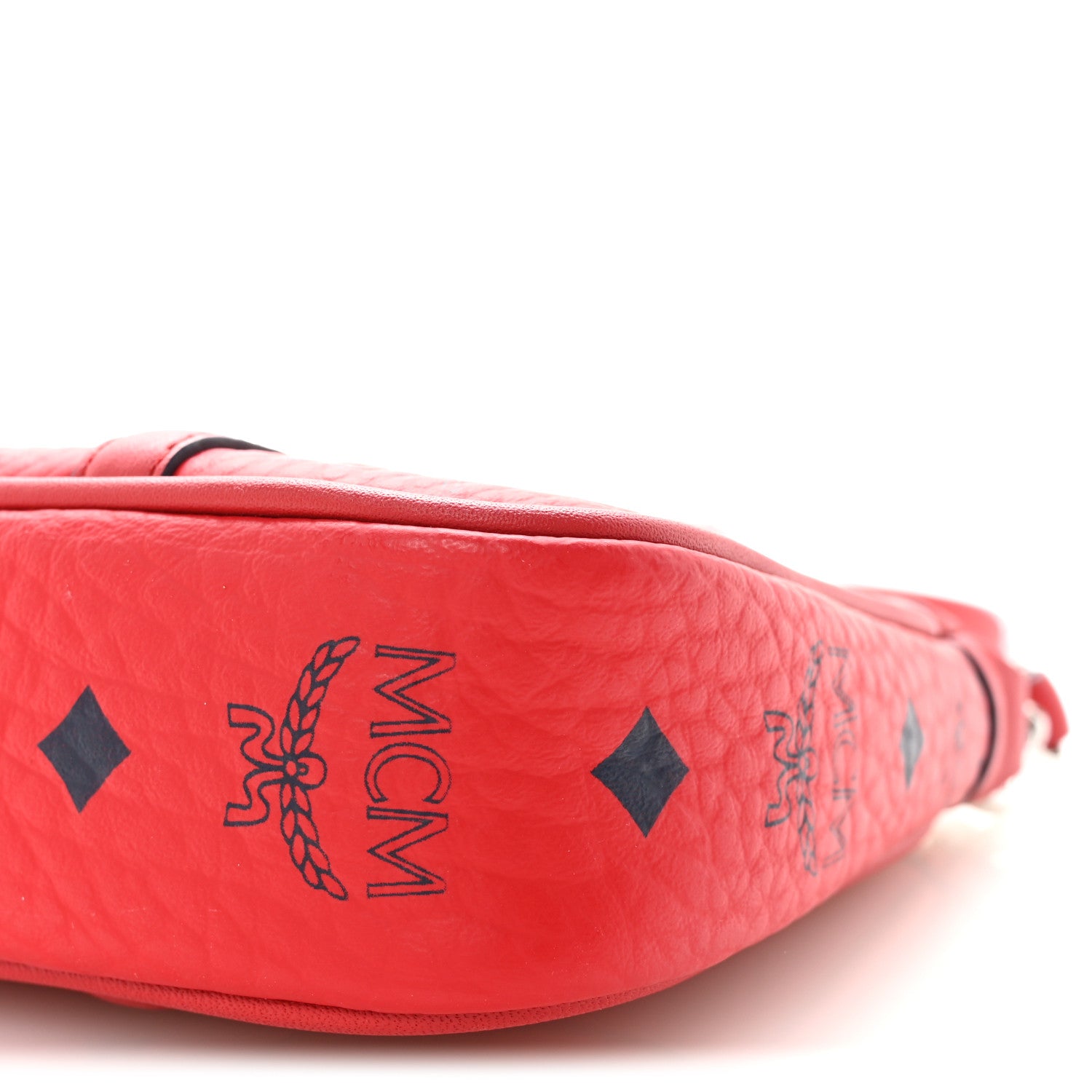 MCM Visetos Nappa Mini Delmy Chain Shoulder Bag Ruby Red 1864316