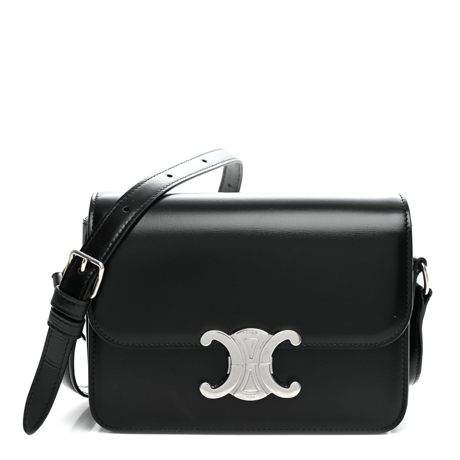 Celine Shiny Calfskin Teen Triomphe Black 1 of 11
