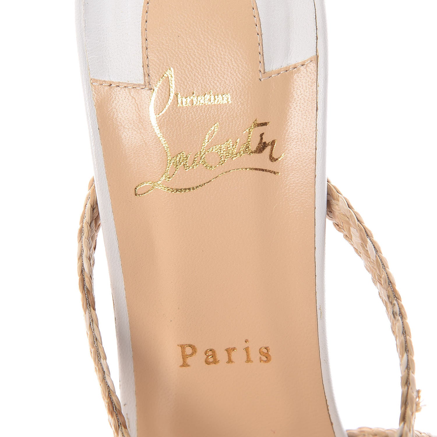 Christian Louboutin Paille Kid Rafimule 120 Slide Sandals 39 Natural White 8 of 10