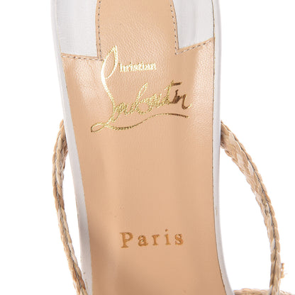 Christian Louboutin Paille Kid Rafimule 120 Slide Sandals 39 Natural White 8 of 10