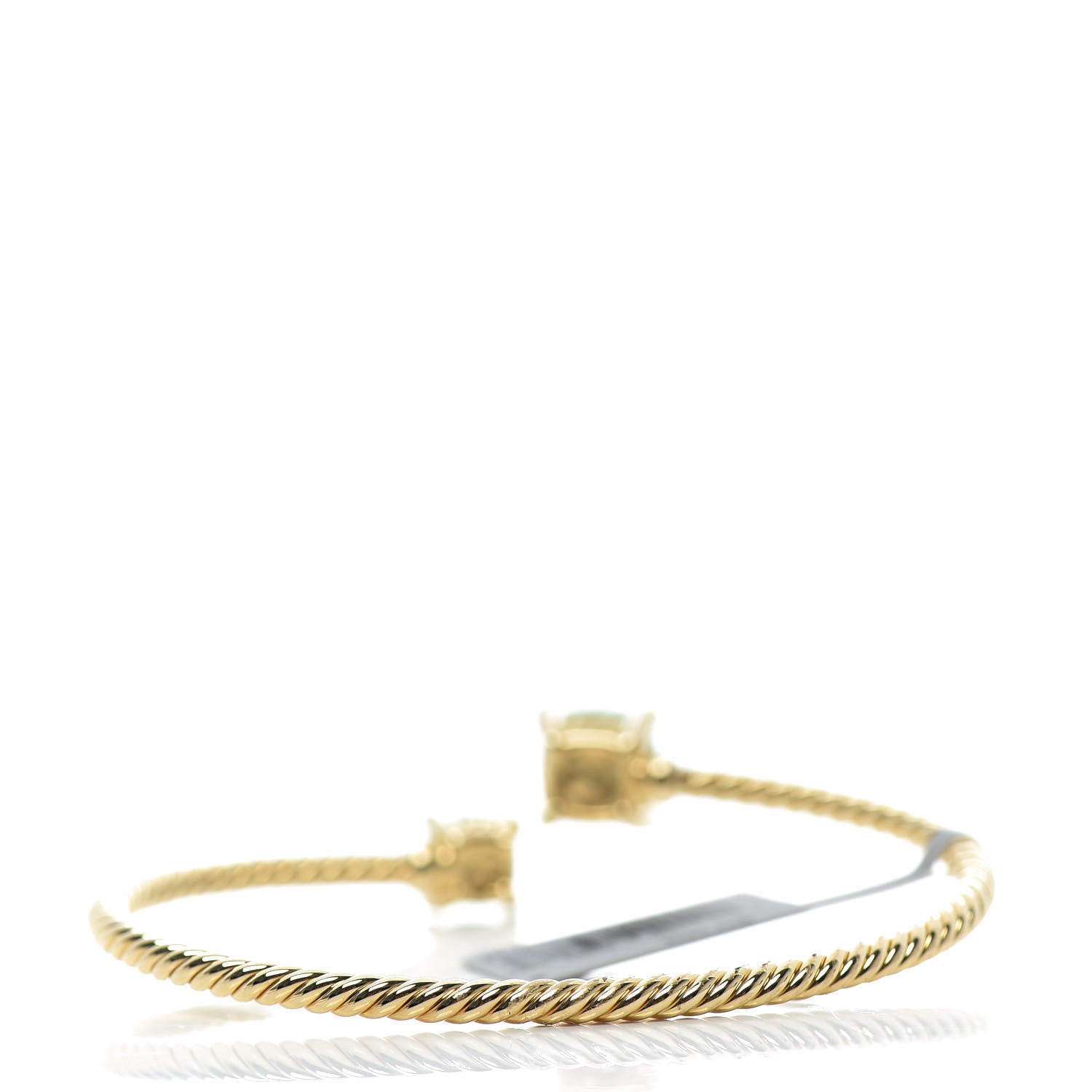 David Yurman 18K Yellow Gold Diamond Chrysoprase Chatelaine Bypass Bracelet 3 of 5