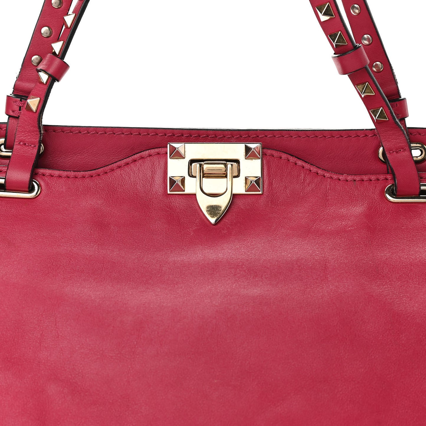 Vitello Medium Rockstud Tote Pink