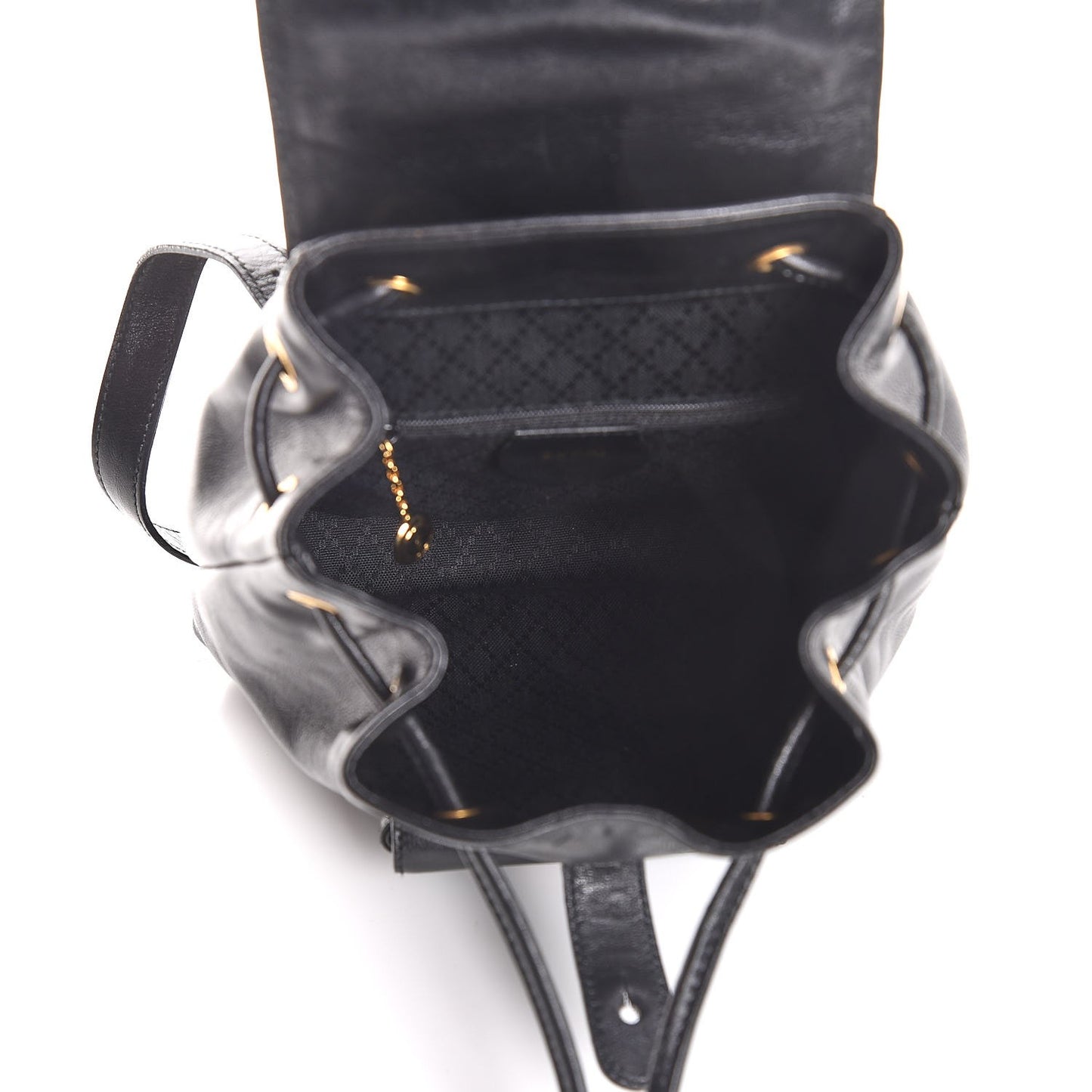 Calfskin Bamboo Backpack Black
