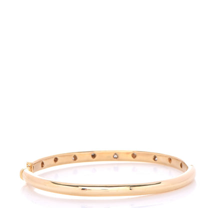 Tiffany 18K Yellow Gold Platinum Diamond 4.5mm Etoile Bangle Bracelet 3 of 7