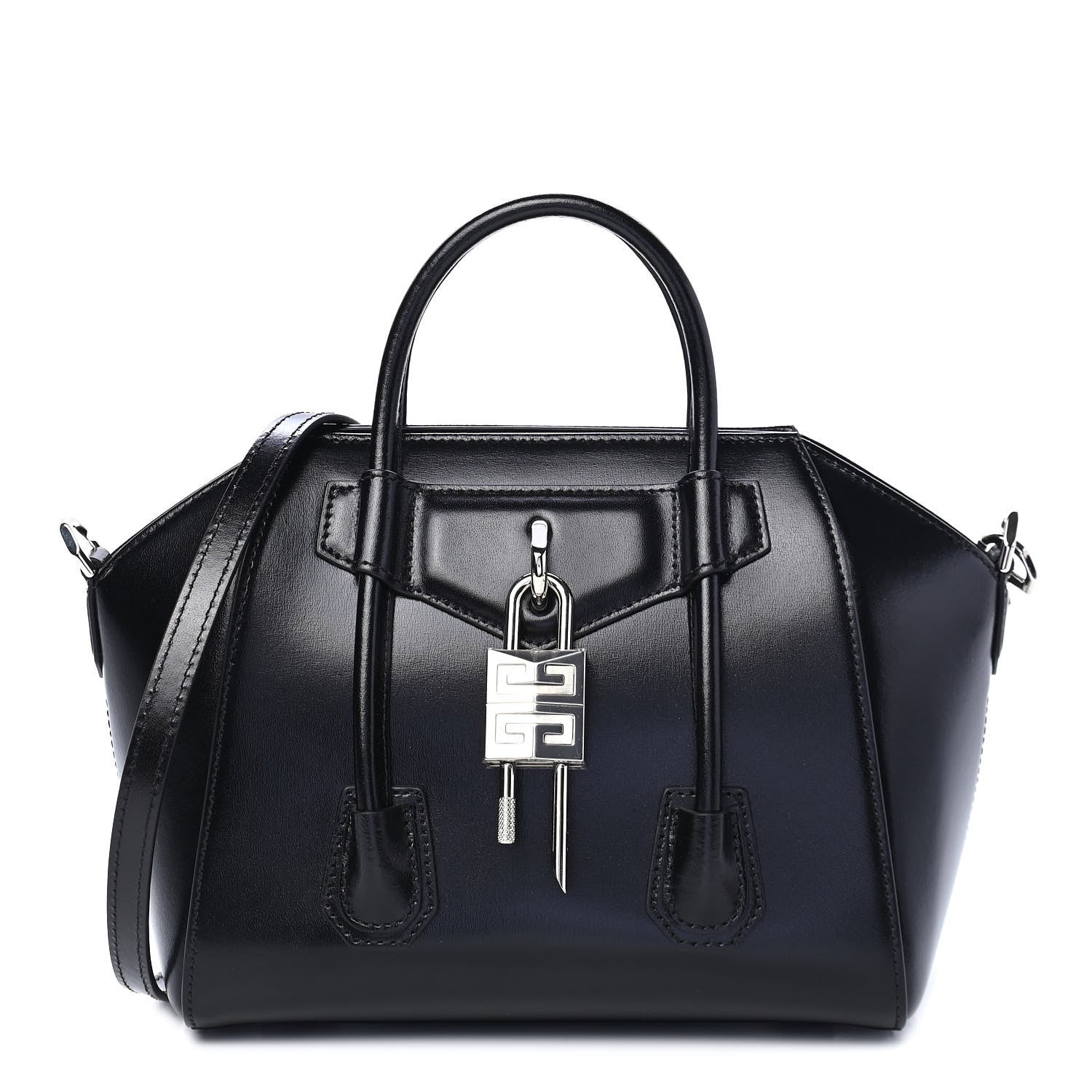Givenchy Box Calfskin Mini Lock Antigona Shoulder Bag Black 1 of 9
