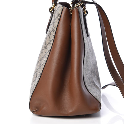 Gucci GG Supreme Monogram Moon Calfskin Top Handle Tote Bag Beige Ebony Tuscany 12 of 18