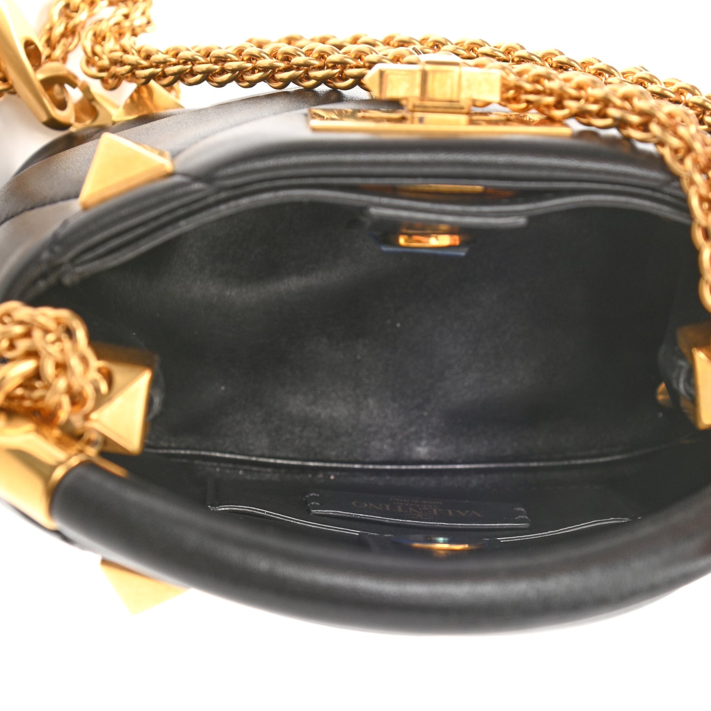 Nappa Small Roman Stud The Handle Bag Black