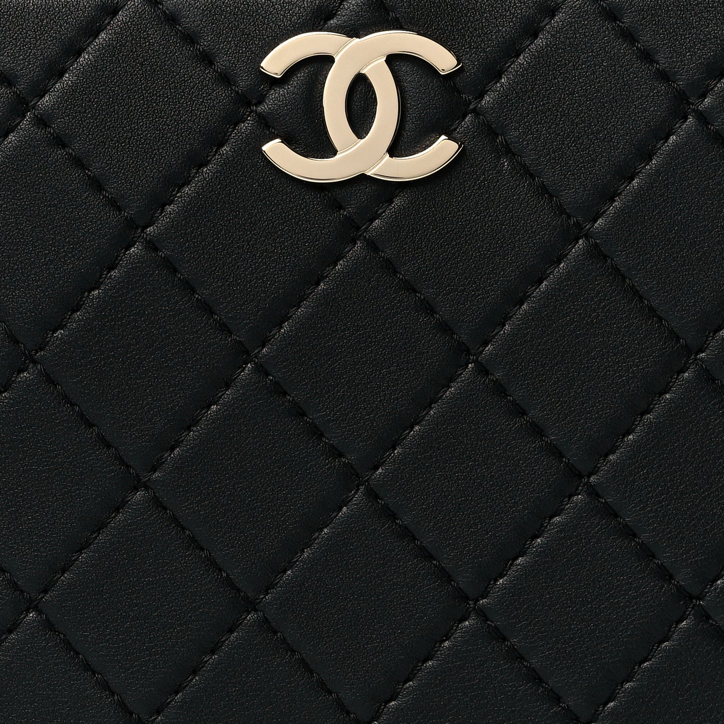 Calfskin Quilted Travel Kit Vanity Case Black