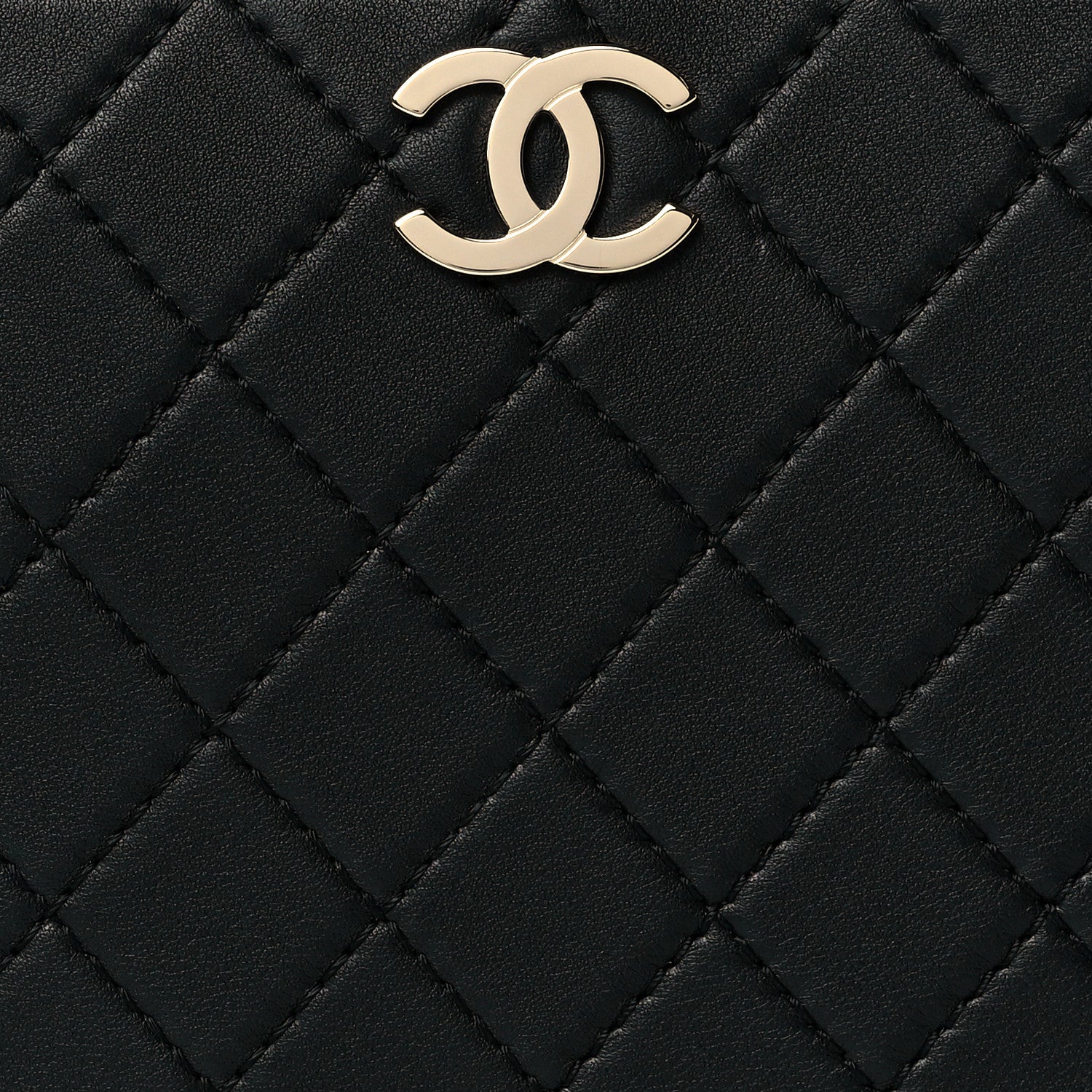 Chanel Calfskin Quilted Travel Kit Vanity Case Black 7 of 10