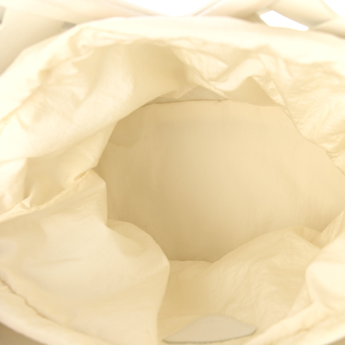 Calfskin The Point Weave Triangle Bag Chalk