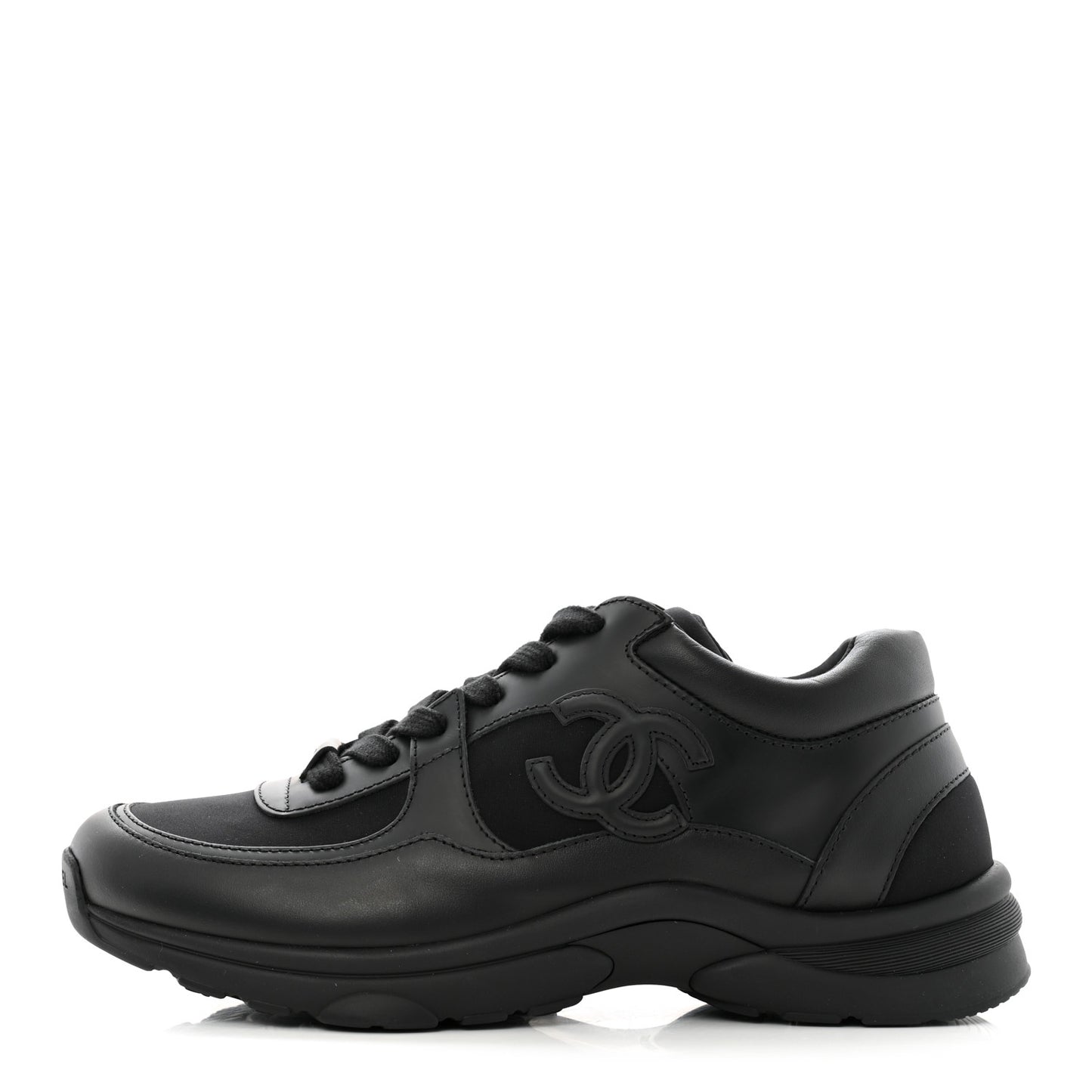 Lambskin Fabric CC Uniform Mens Sneakers 40 Black