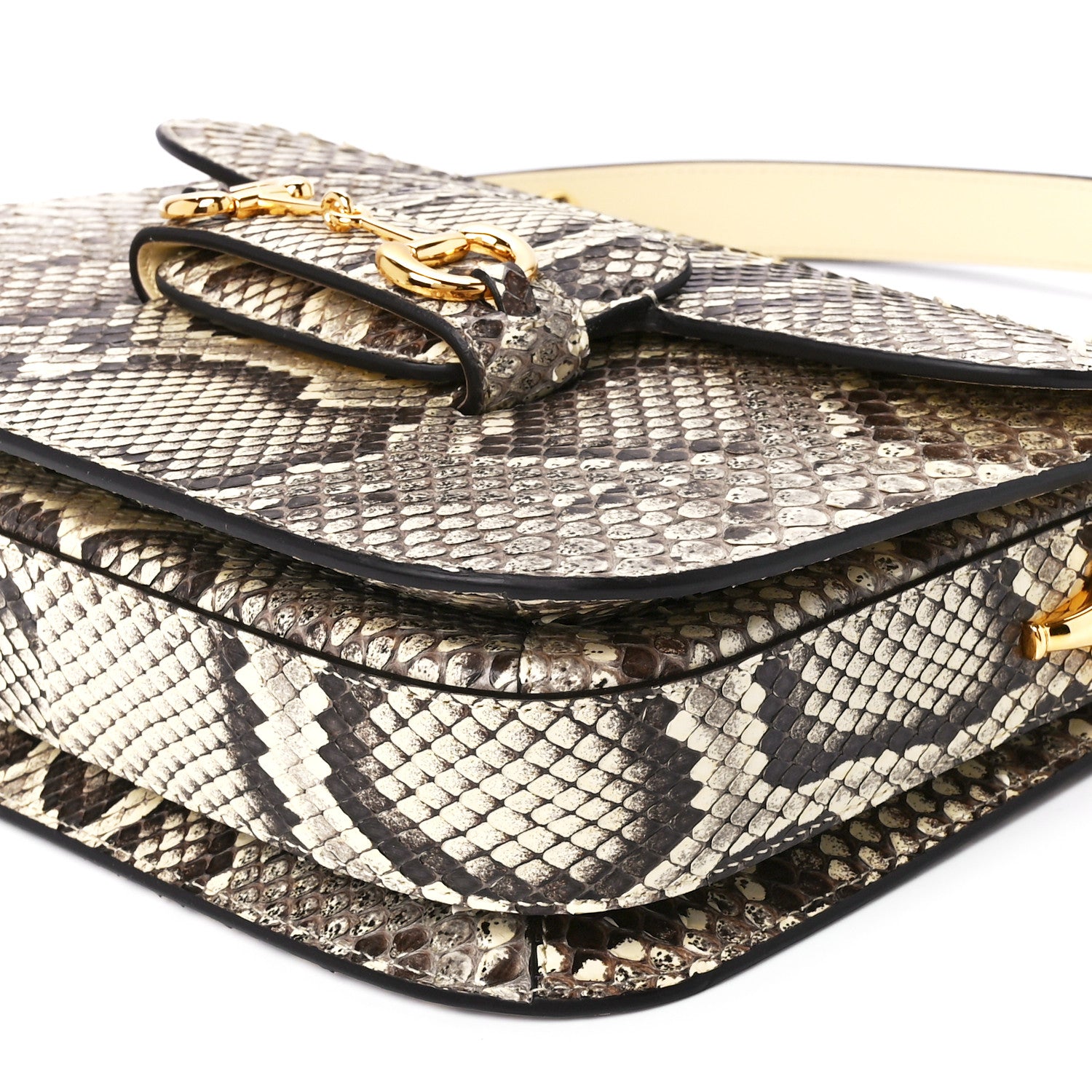 Gucci Snakeskin Horsebit 1955 Shoulder Bag Natural 13 of 13