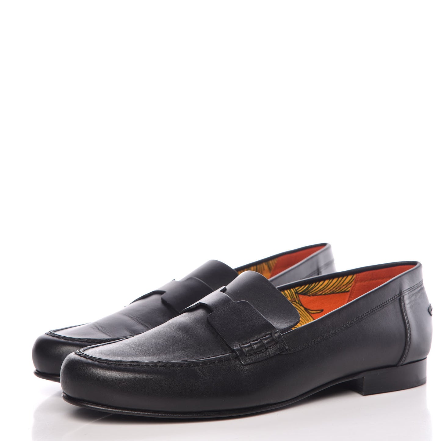 Calfskin Cotton Canvas Lining Womens Kennedy Loafers 41 Black