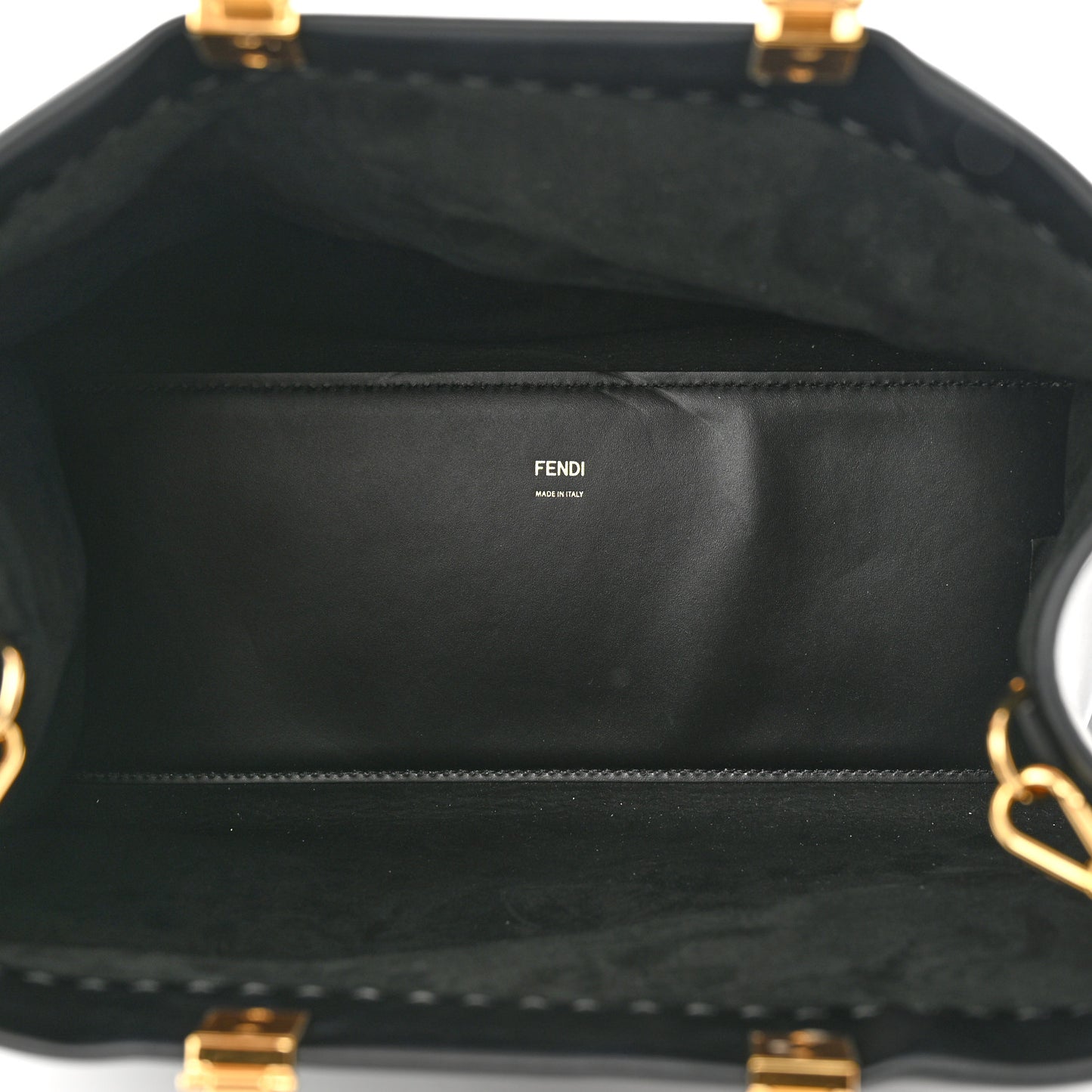 Vitello King Plexiglass Medium Fendi Sunshine Shopper Tote Black