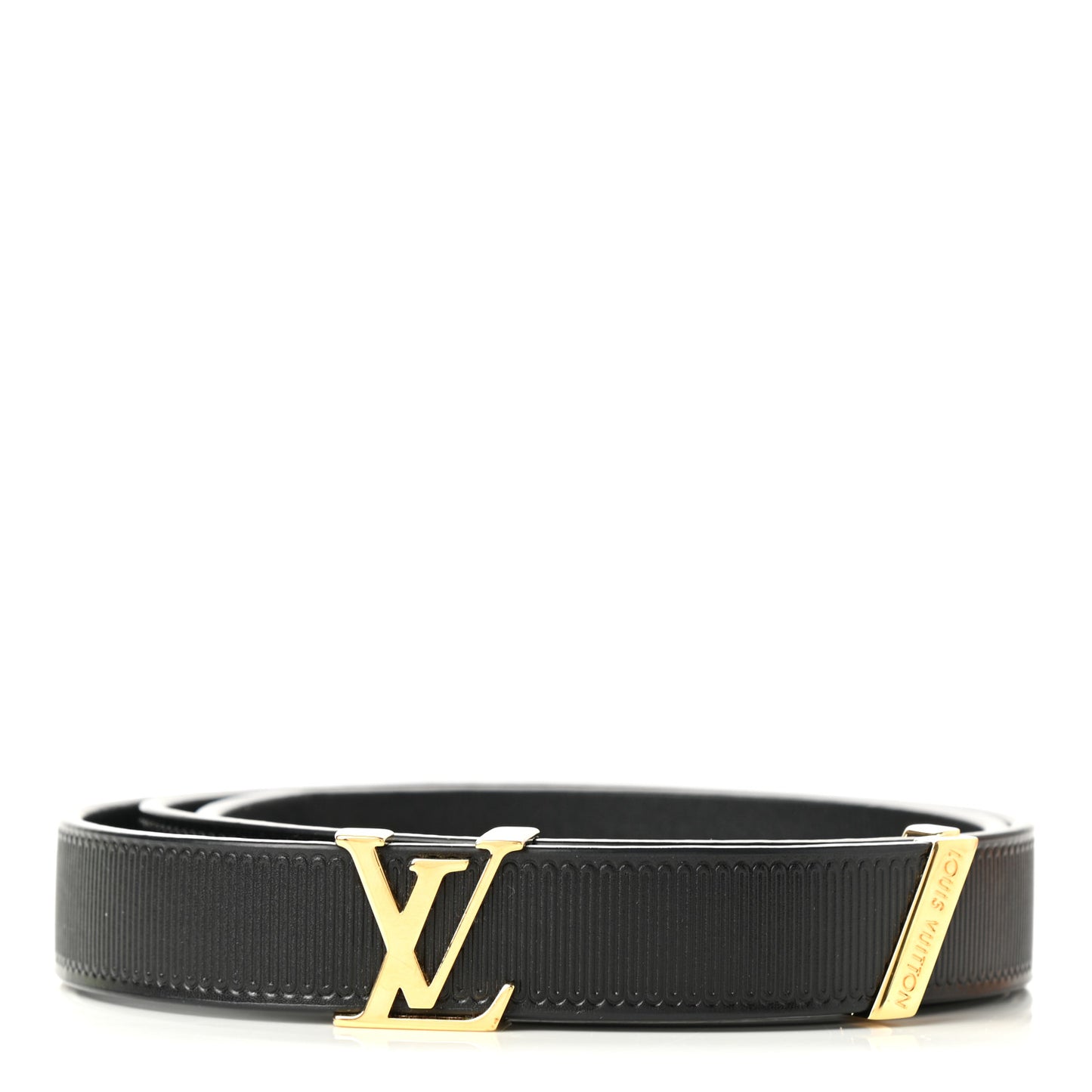 Calfskin Embossed 20MM LV Initiales Belt 75 30 Black