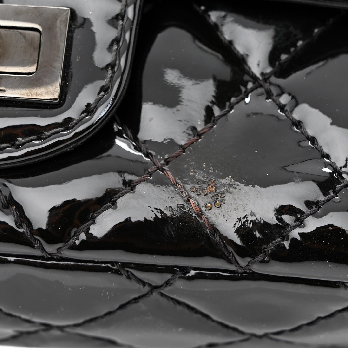 Patent Calfskin Quilted 2.55 Reissue Mini Flap So Black