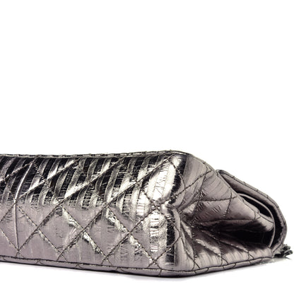 Chanel Metallic Striped Calfskin 2.55 Reissue 226 Flap Dark Silver 8 of 8