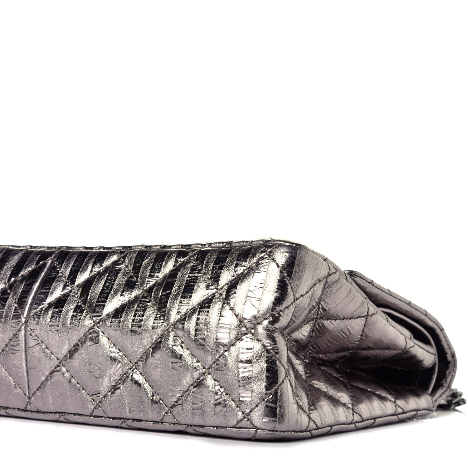 Chanel Metallic Striped Calfskin 2.55 Reissue 226 Flap Dark Silver 8 of 8