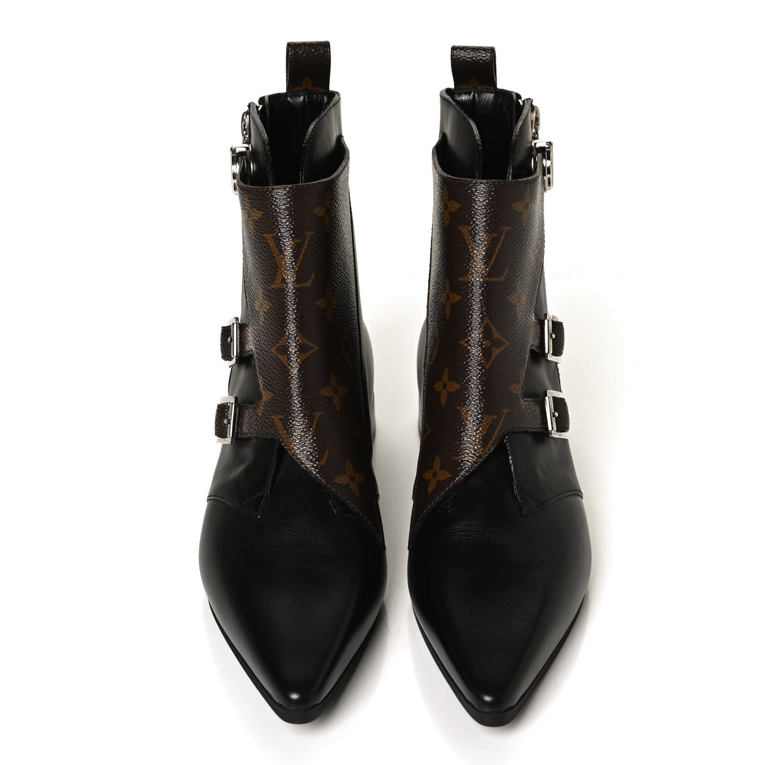 Louis Vuitton Calfskin Monogram Jumble Flat Ankle Boots 37 Black 5 of 11