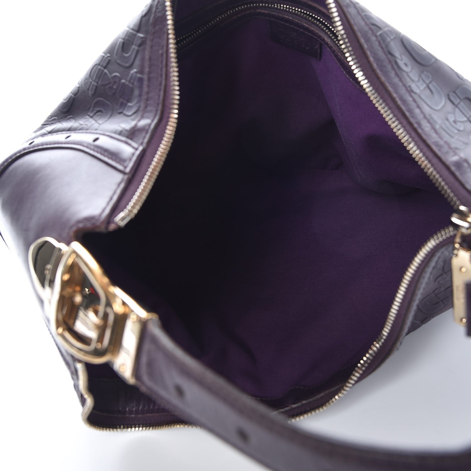 Gucci Calfskin Horsebit Embossed Glam Hobo Purple 5 of 16