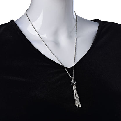 David Yurman Sterling Silver Hematine Cable Berries Tassel Pendant Necklace 2 of 5