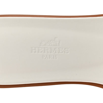 Hermes Box Calfskin Oran Sandals 35 White 7 of 9