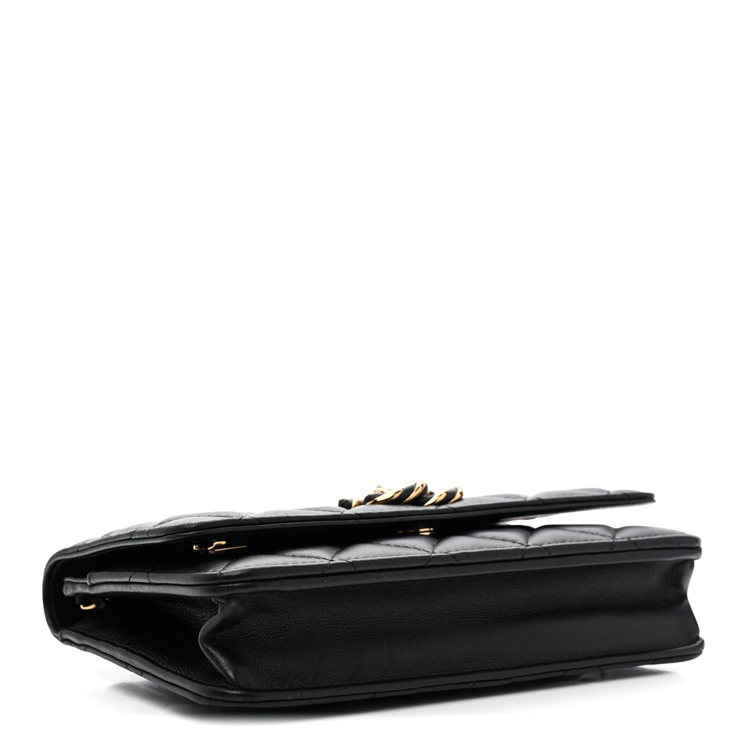 Chanel Lambskin Quilted Twisted CC Wallet On Chain WOC Black 4 of 11