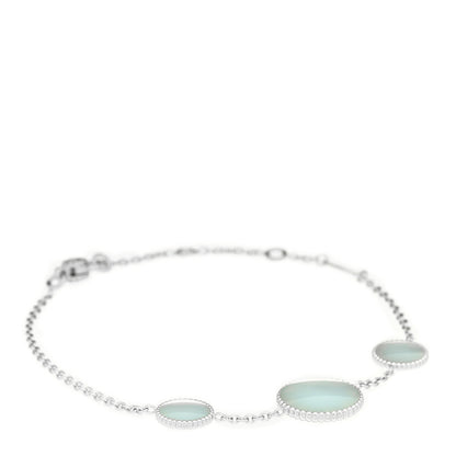Christian Dior 18K White Gold Diamond Mother of Pearl Rose Des Vents 3-Station Bracelet 1 of 5