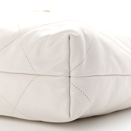 Chanel Shiny Calfskin Quilted Chanel 22 White 11 of 12