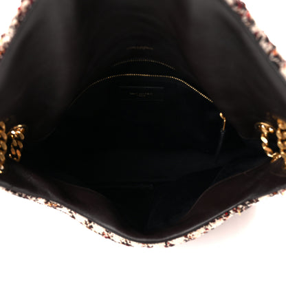 Saint Laurent Tweed Matelasse Medium Loulou Monogram Chain Satchel Beige Multicolor 5 of 11