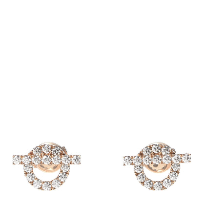 Hermes 18K Rose Gold Diamond Finesse Earrings 1 of 6