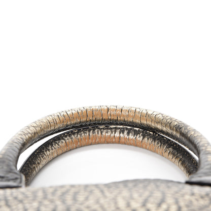 Burberry Gradient Metallic Signature Grain Medium Dewsbury Tote Black Gold 9 of 13