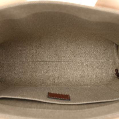 Chloe Linen Calfskin Medium Woody Ribbon Tote White Brown 5 of 10