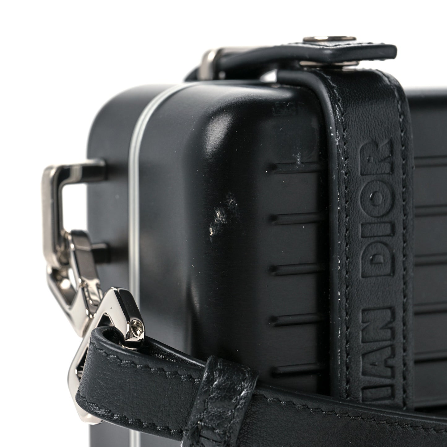 X RIMOWA Aluminum Personal Clutch On Strap Black