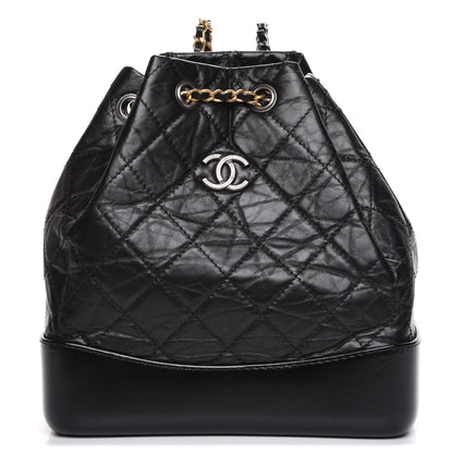 Chanel Aged Calfskin Quilted Gabrielle Backpack Black 1 of 8