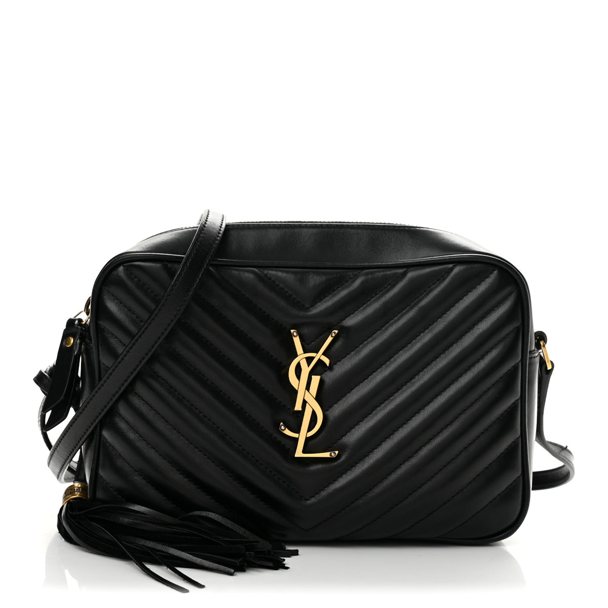 Calfskin Matelasse Monogram Lou Camera Bag Black