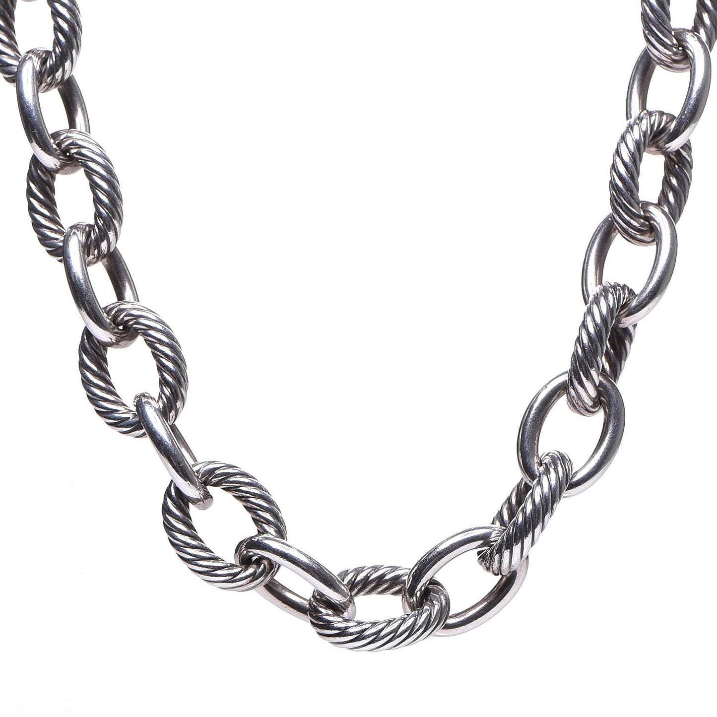 Sterling Silver 16mm Large Oval Link Necklace