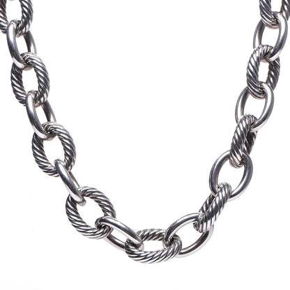 David Yurman Sterling Silver 16mm Large Oval Link Necklace 1 of 4