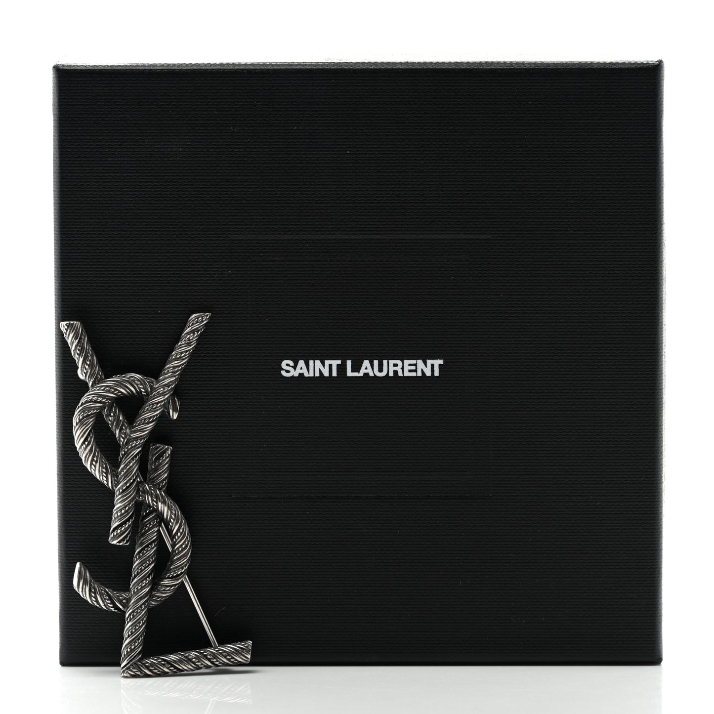 Brass Cassandre Opyum YSL Twisted Brooch Silver