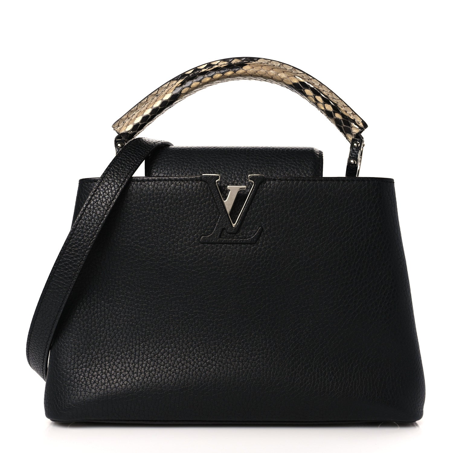 Louis Vuitton Taurillon Snakeskin Capucines BB Black 1 of 8