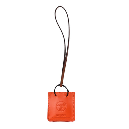 Hermes Milo Lambskin Swift Shopping Bag Charm Feu Gold 3 of 5