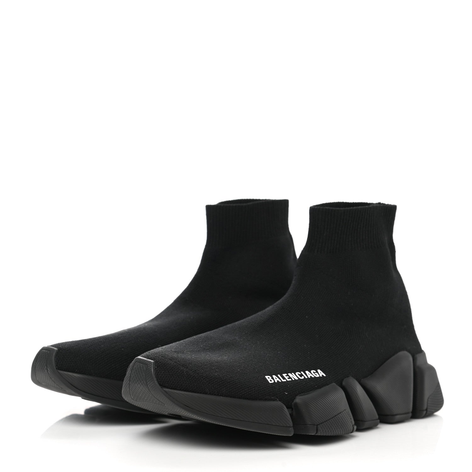 Balenciaga Technical 3D Recycled Knit Womens Speed 2.0 Sneakers 39 Monocolor Black 3 of 8