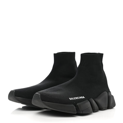 Balenciaga Technical 3D Recycled Knit Womens Speed 2.0 Sneakers 39 Monocolor Black 3 of 8