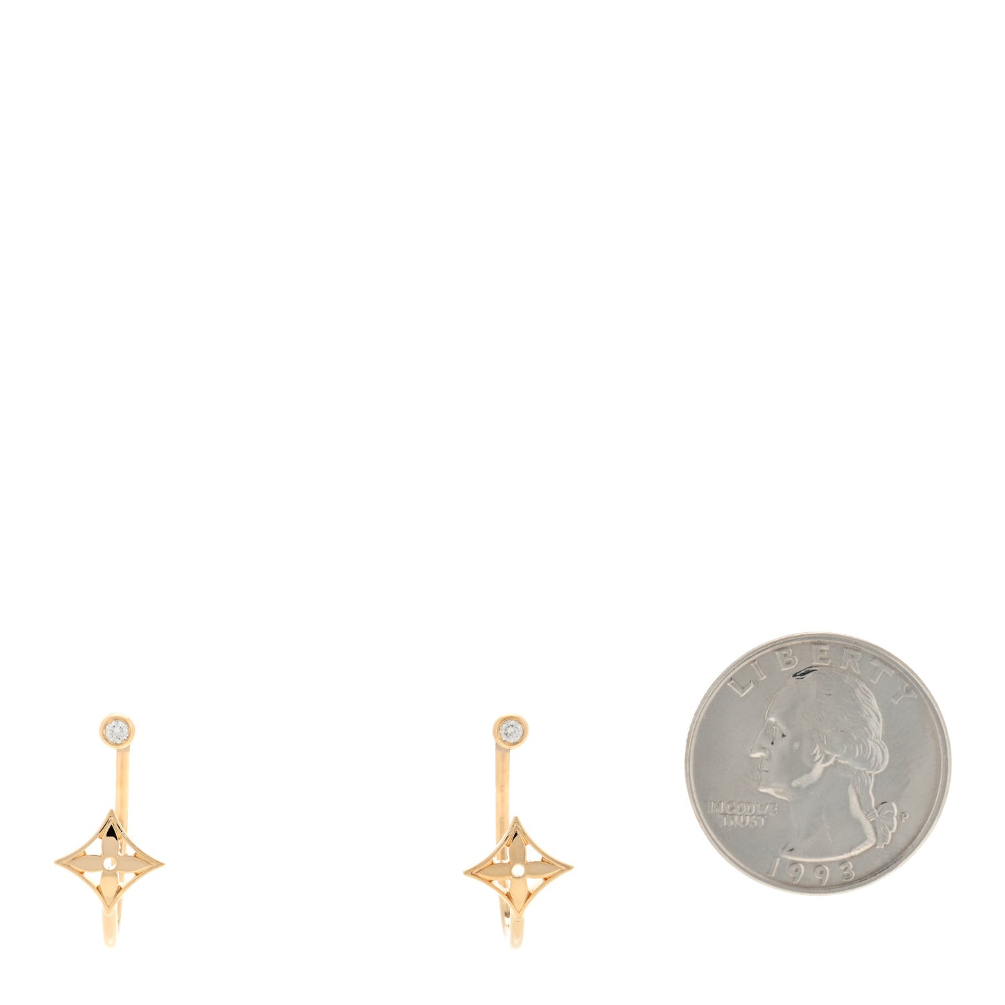 18K Yellow Gold Diamond Small Idylle Blossom Hoop Earrings