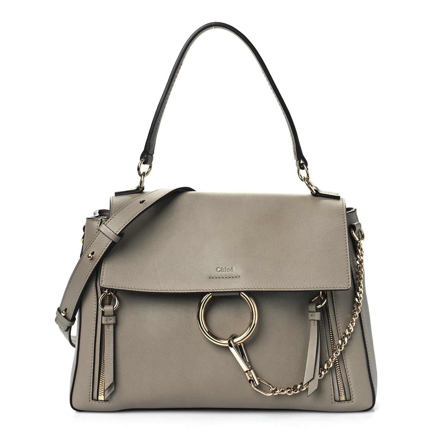 Calfskin Medium Faye Day Shoulder Bag Motty Grey