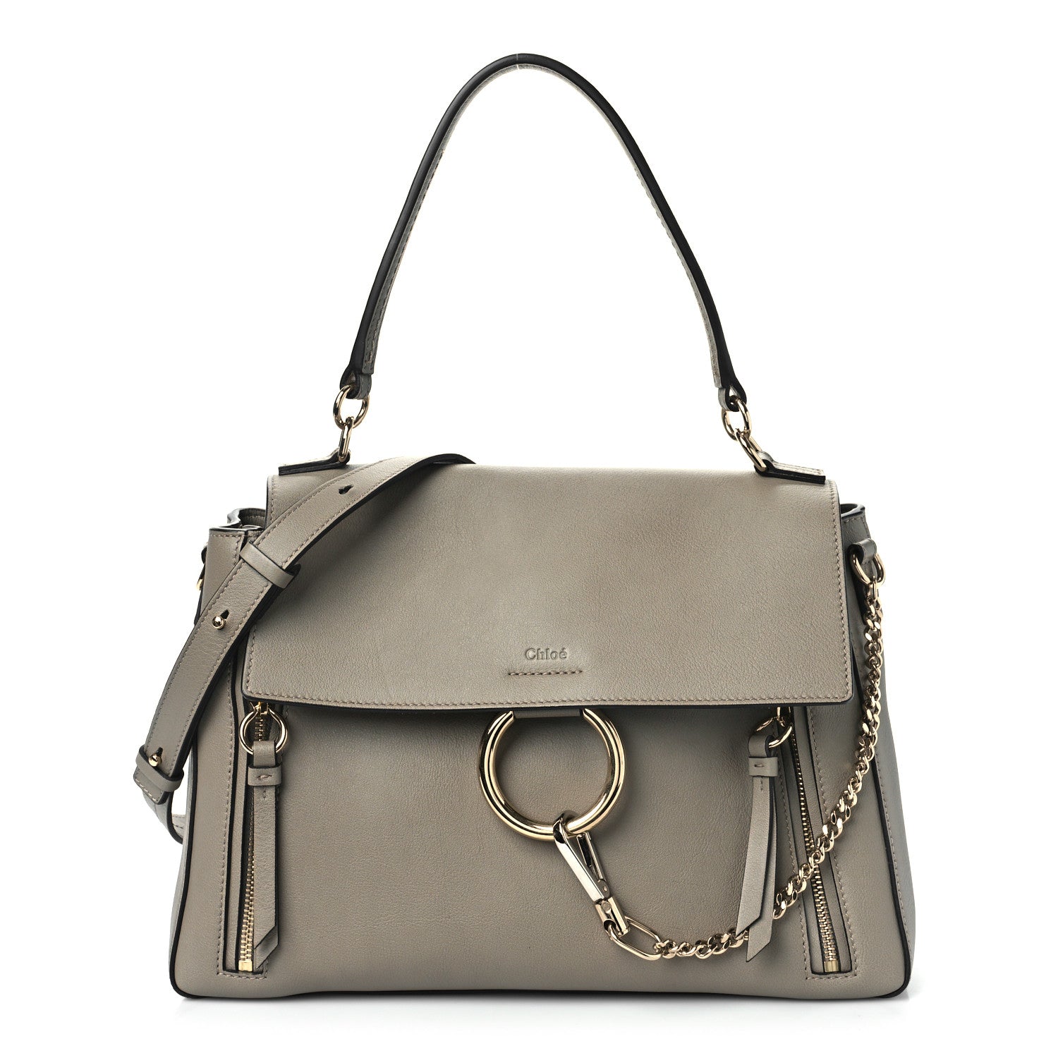 Chloe Calfskin Medium Faye Day Shoulder Bag Motty Grey 1 of 10