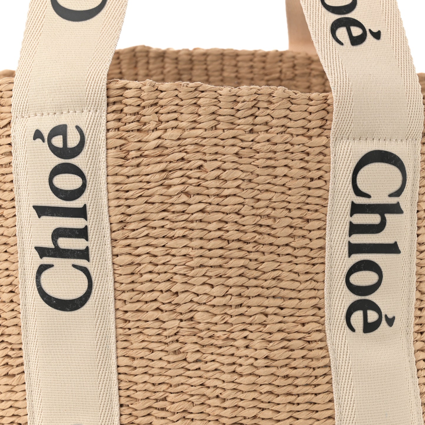 Raffia Large Woody Tote White