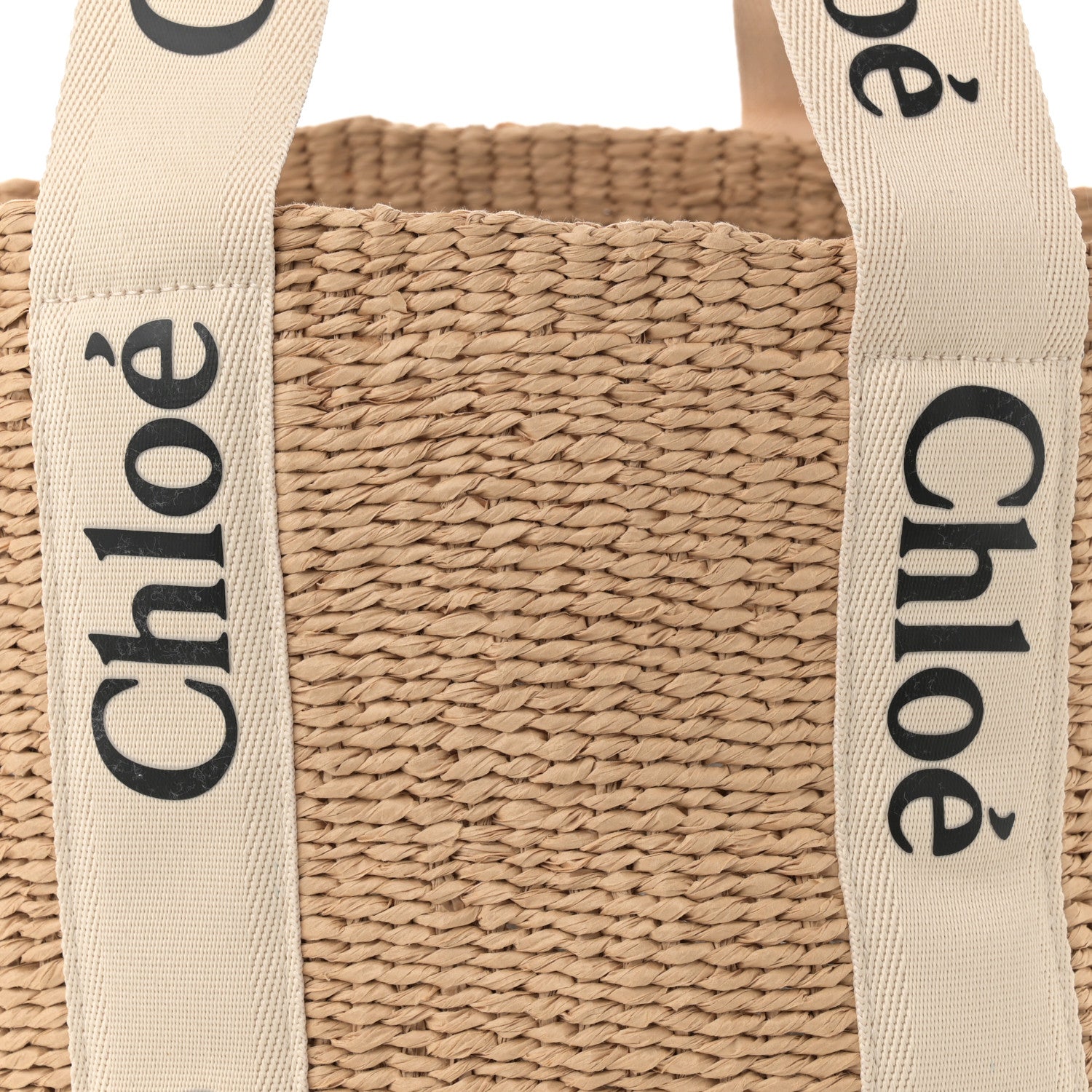 Chloe Raffia Large Woody Tote White 7 of 10